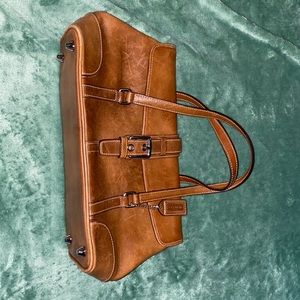 Vintage Brown Leather Coach Mini Handbag